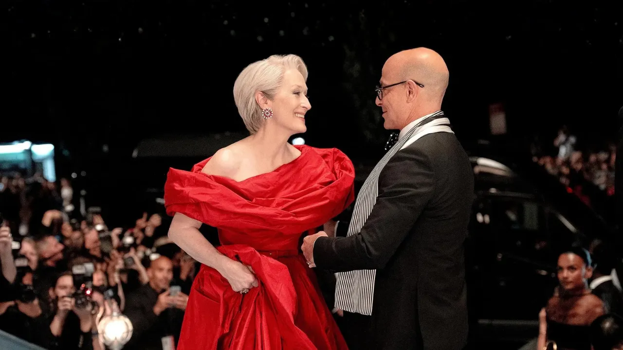 Simone Ashley and Kenneth Branagh in The Devil Wears Prada 2